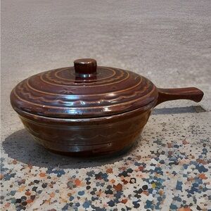 VTG Marcrest Daisy Dot Ovenproof Stoneware Casserole Pot Dish w/ Handle & Lid